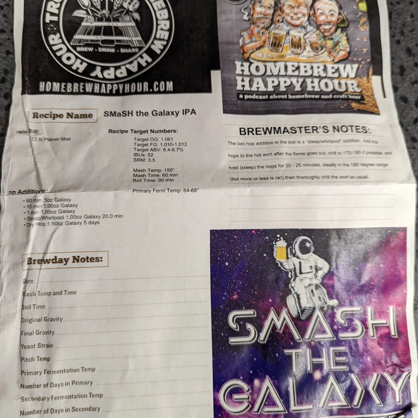 Smash the Galaxy Brew day 2-6-2022